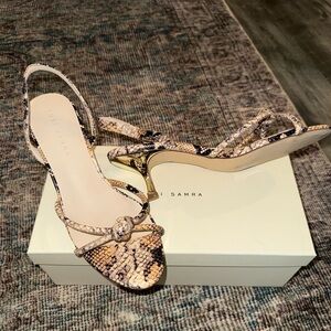 Yosi Samra Kaia python print kitten heel size 9 NWB